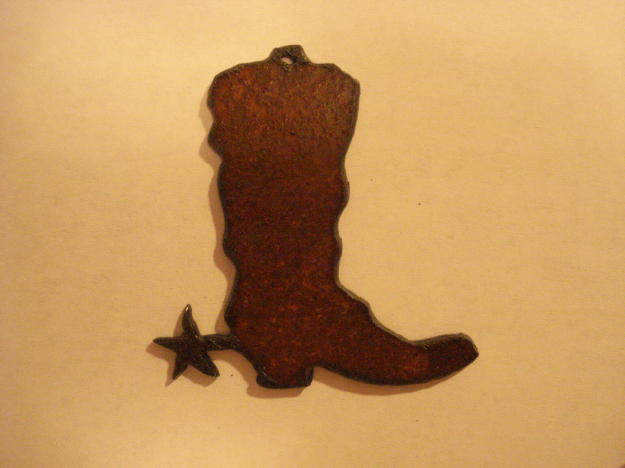 (image for) Cowboy boot metal cutout pendant #RR002-3