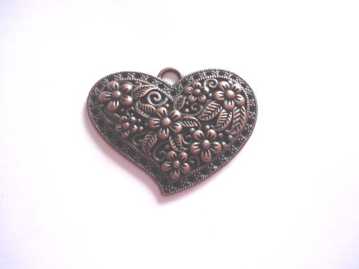 (image for) Heart antique copper pewter pendant #BS-CH153
