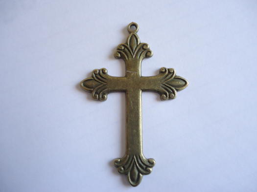 (image for) Cross antique bronze metal pendant#PP15