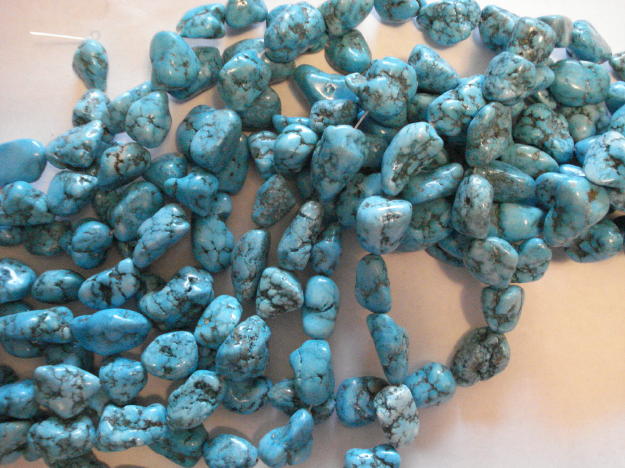 (image for) Turquoise magnesite nugget beads #SS1091
