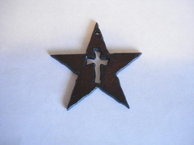 (image for) Star with cross metal cutout pendant #LS004