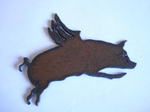 (image for) Pig with wings metal pendant #TT009-L