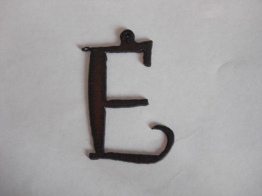 (image for) Initial Letter Curley Metal "E" 3" - Pendant #CME-3