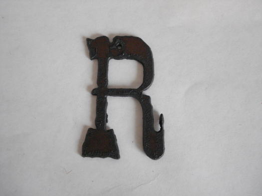 (image for) Initial Letter Western Metal "R" - Pendant #WM-R
