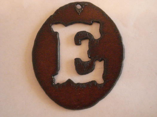 (image for) Initial metal cutout pendant oval #OM-E