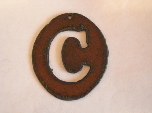 (image for) Initial metal cutout pendant oval #OM-C