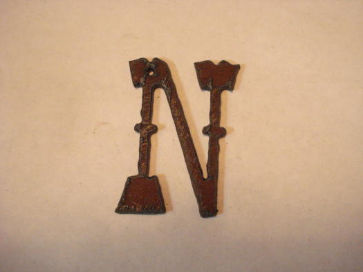 (image for) Initial Letter Western Metal "N" - Pendant #WM-N