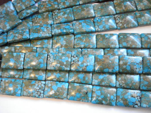 (image for) Turquoise Mosaic rectangle beads #1363