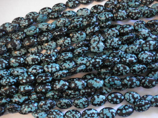 (image for) Turquoise and black ovals pressed #1529-ru