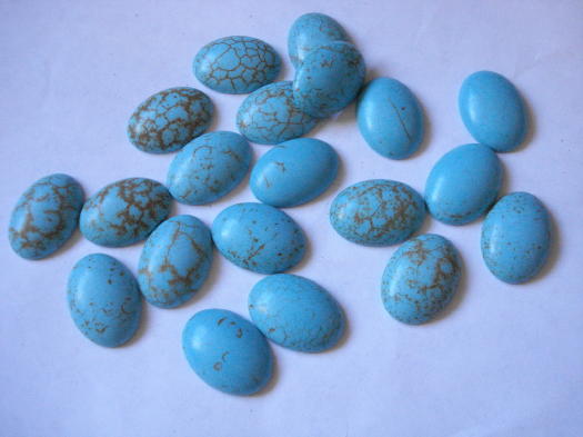 (image for) 17x24mm Turquoise Magnesite cabs bag of 20 #CAB-35