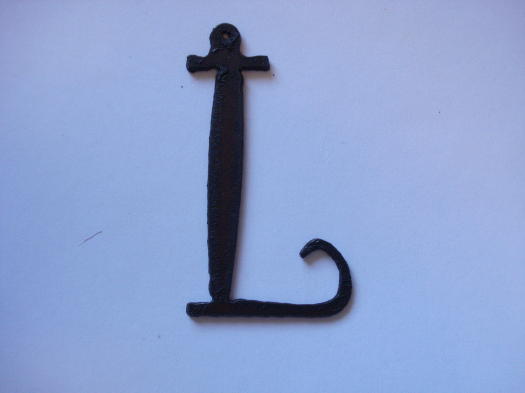 (image for) Initial Letter Curley Metal "L" 3" - Pendant #CML-3
