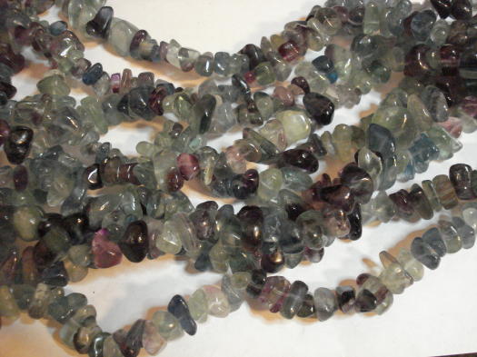 Purple, grey, green Florite chunk beads #SS1149 - Click Image to Close