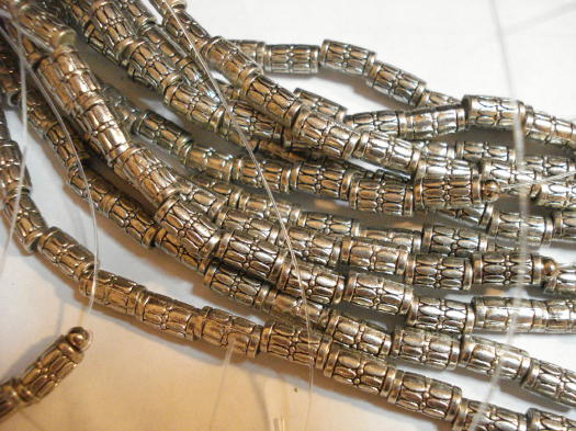 (image for) Antique silver tube beads #Q141B-S-21