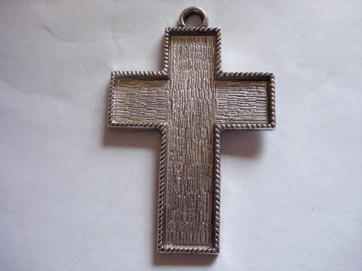(image for) Blank pendant - pewter cross #BLP11