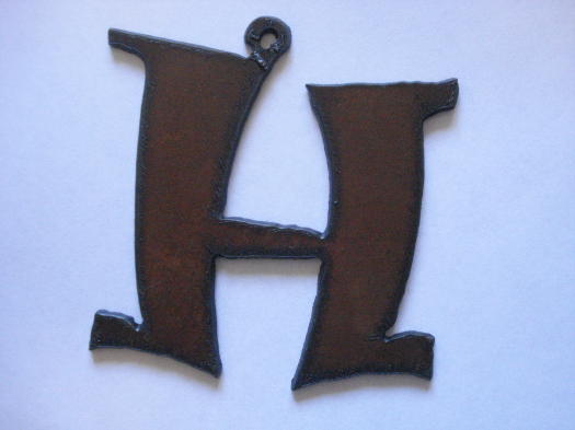 (image for) Initial Letter Rowdy Metal "H" - Pendant #H-2