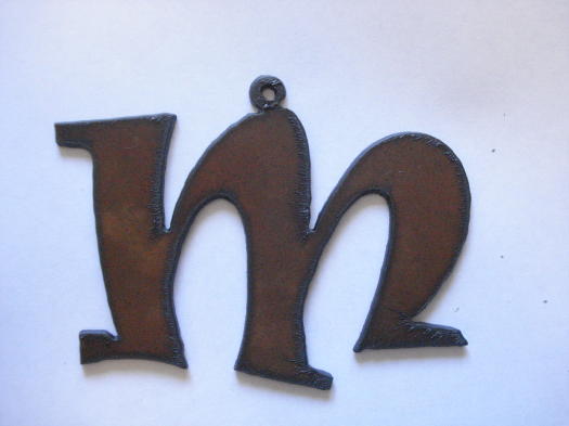 (image for) Initial Letter Rowdy Metal "M" - Pendant #M-2