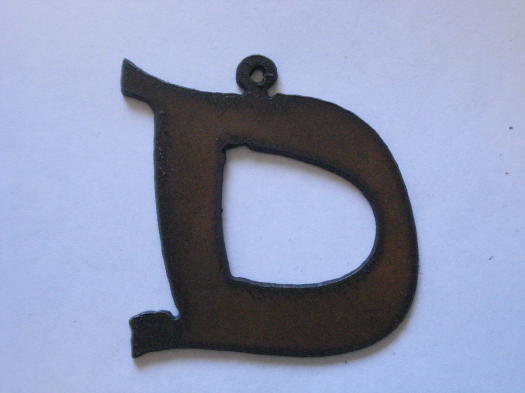 (image for) Initial Letter Rowdy Metal "D" - Pendant #D-2