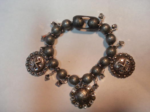 Concho charm ball chain bracelet 8" - BCC-1