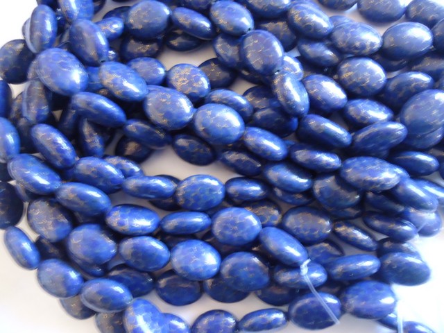 (image for) Blue Lapis oval beads #1381