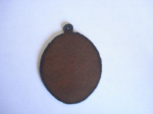 (image for) Oval metal cutout pendant with loop #TT001-BL2