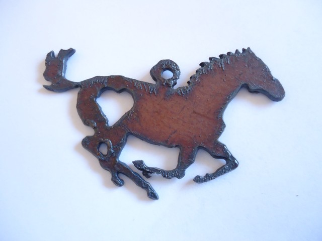 (image for) Horse with heart metal pendant #RR009-LH