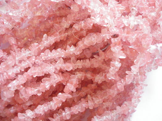 (image for) Pink Strawberry Quartz chip beads #SS1157