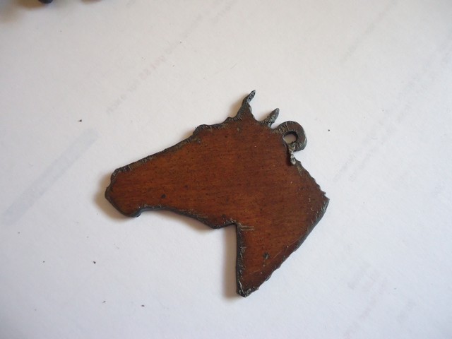 (image for) Horse head rustic metal pendant #RR004L