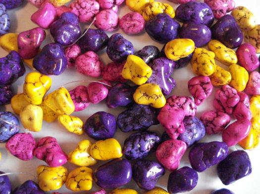 Multi colored nugget beads #SS014
