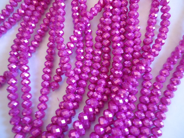 (image for) Fushia rondelle crystal beads #1407