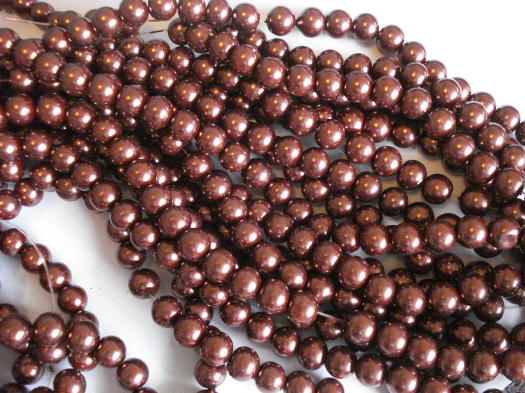(image for) Brown Bronze Glass pearls #SS1116