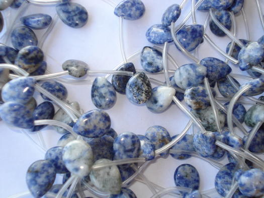 (image for) Blue sodalite teardrop beads #SS1049