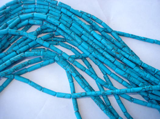 (image for) Turquoise Imitation tube beads #SS1073