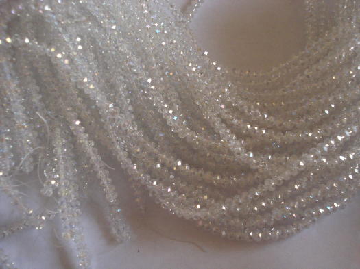 (image for) Clear AB crystal rondelle beads #SS1072