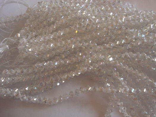 (image for) Clear ab crystal bicone faceted beads #SS1071