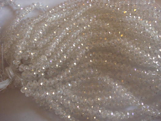 (image for) Clear ab crystal rondelle beads #SS1070BB