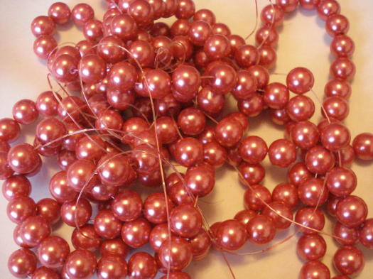 (image for) Pink Glass pearls double strand #SS1117