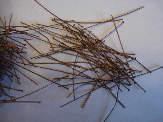 (image for) Head pins - Antique copper bag of 50 #HPIN5