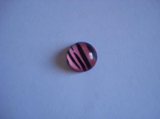 (image for) 12mm Zebra pink and black acrylic cab (Bag of 10) #CAB-9 - Click Image to Close