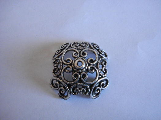 (image for) Bead caps - Antique Silver large bag of 10 #BCAP22