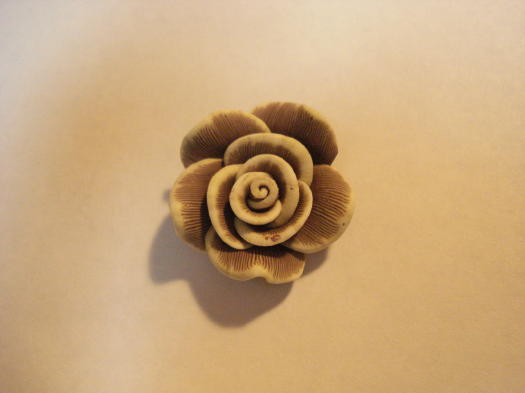 (image for) Polymer clay BROWN Rose flower - #FL36