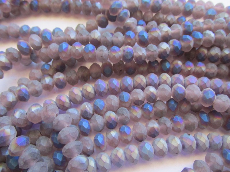 (image for) Blue, Grey Opaque crystal beads 6x8mm #1815