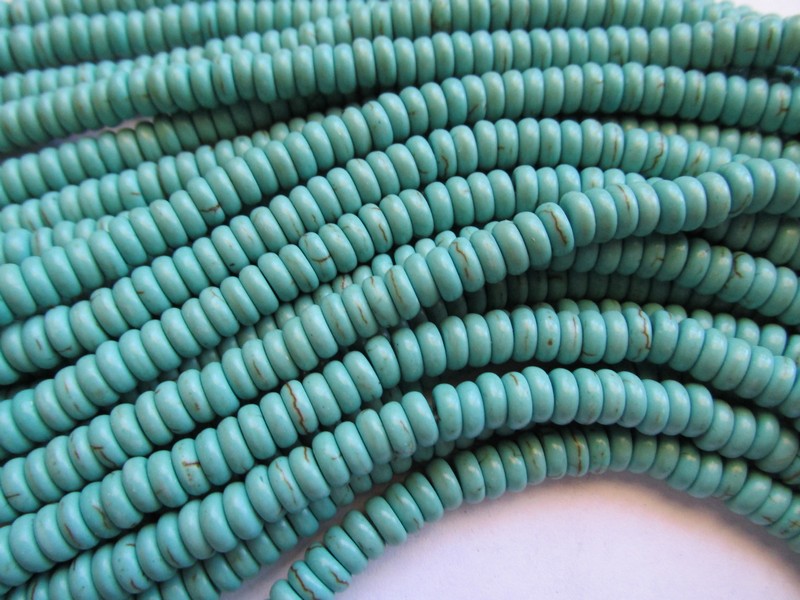 (image for) Turquoise rondelle 8mm beads #GG1213