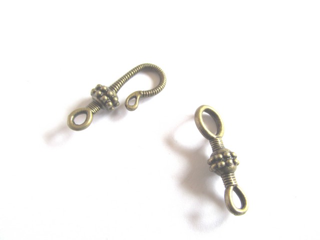 (image for) Hook and eye clasp - Antique Brass (set of 10) #HE15