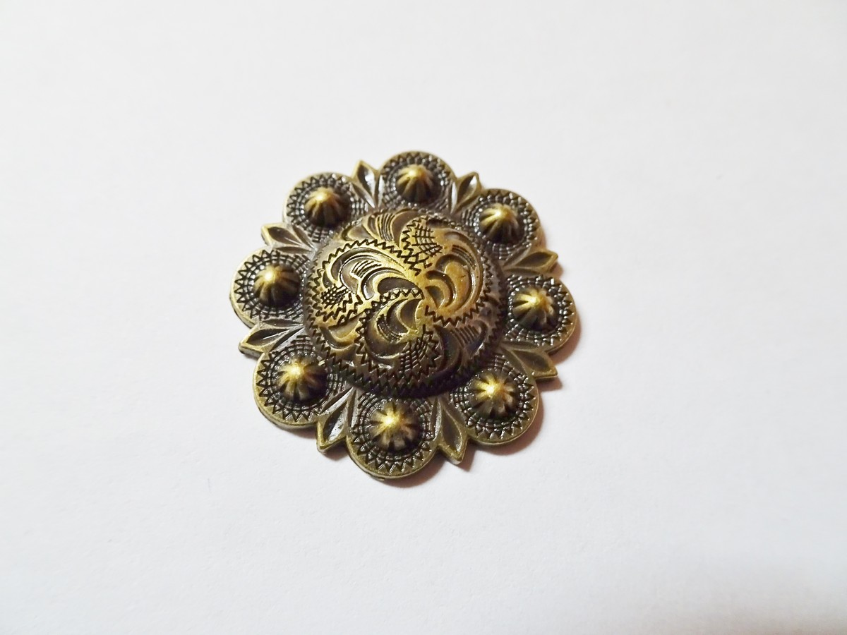 (image for) Antique bronze flat back 1 1/8" concho #Concho-00B