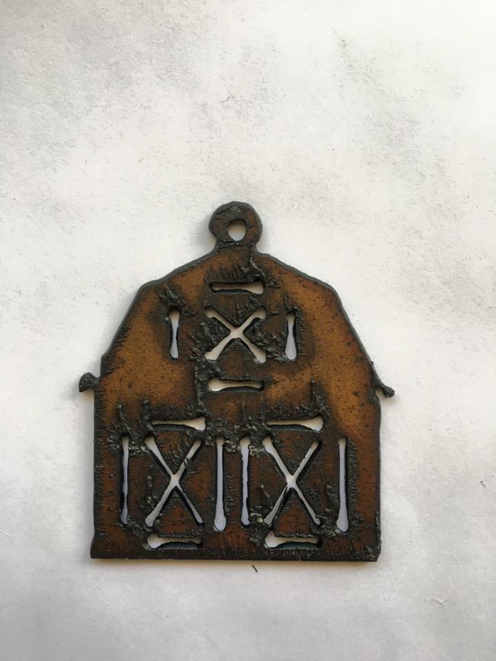 (image for) Barn rustic metal pendant #RR-032 - Click Image to Close