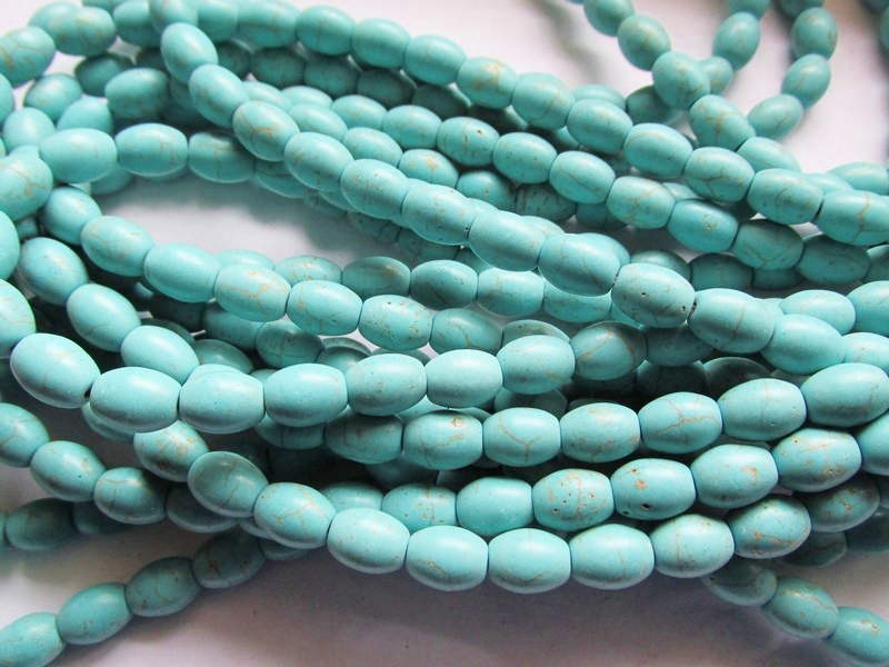 (image for) Turquoise barrel beads 8x10mm #1757