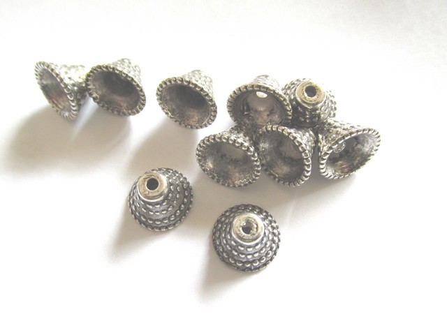 (image for) Bead caps - Antique silver (bag of 10) #BCAP26