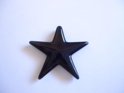 (image for) Black glass star bead (1) bs68-1