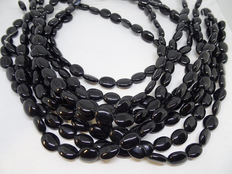 (image for) Black Onyx oval 14mm beads #1476b