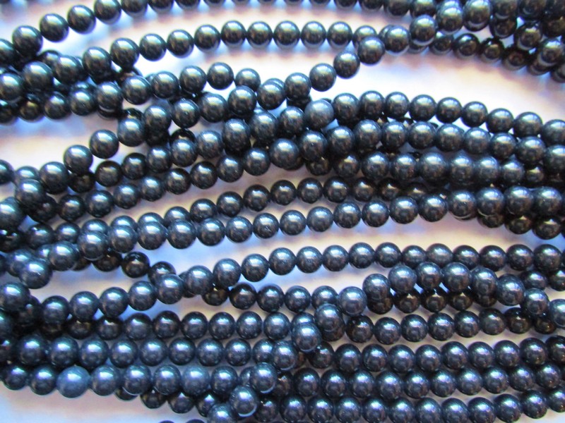 (image for) Black Onyx round beads 6mm #1777